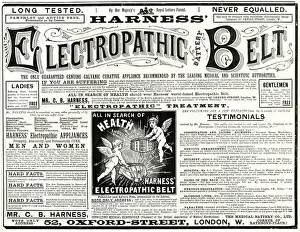 Advert for Harness Electropathic corset belts 1888