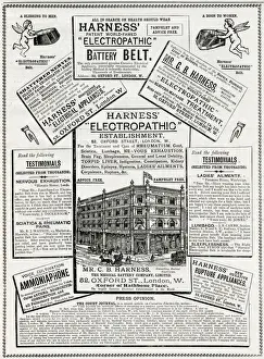 Advert for Harness Electropathic corset belts 1888