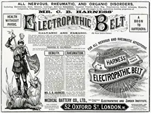 Advert for Harness Electropathic corset belts 1892