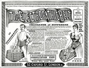 Ailments Collection: Advert for Harness Electropathic Corset Belts 1895