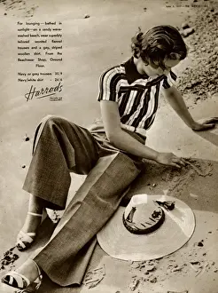 Advertisement for Harrods beachwear