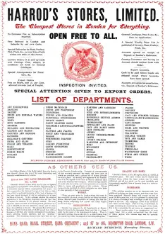 Harrods Prints: Advertisement for Harrods Department Store, 1897