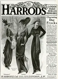 Collars Prints: Advert for Harrods frocks 1913