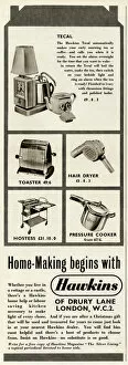 Images Dated 25th September 2017: Advert for Hawkins kitchen accessories 1952