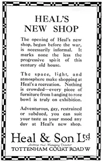 Heals Prints: Advertisement for Heals - new store opening Tottenham Ct Rd
