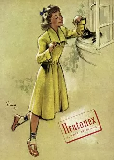 Images Dated 20th November 2015: Advert for Heatonex girls coat 1950