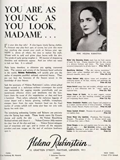 Adverts Gallery: Advertisement for Helena Rubinstein beauty. Date: 1930
