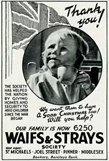 Images Dated 29th May 2012: Advert for help of homeless children 1941