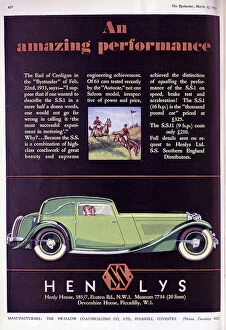 Cardigan Collection: Advertisement for Henly SSI and SSII cars, by The Swallow Coachbuilding Company Ltd