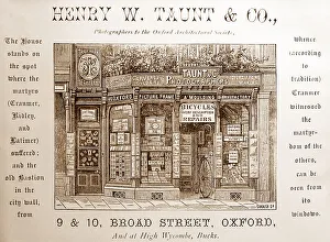 Advertisement for Henry W. Taunt's shop in Oxford, in 1875
