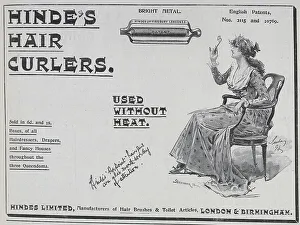 Drapers Prints: Advertisement for Hinde's Hair Curlers, London, Birmingham