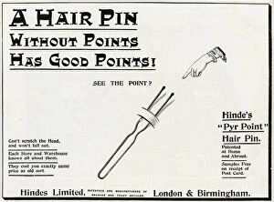 Images Dated 11th October 2017: Advert for Hindes Limited the new hair pin 1893