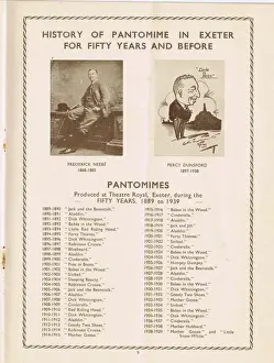 Advert - history of Pantomime at the Theatre Royal, Exeter