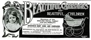 Prams Prints: Advert, Hitching's baby carriages and prams