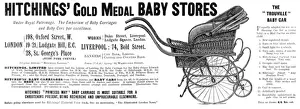 Prams Prints: Advert for Hitchings gold medal prays 1898