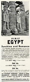 Advert for a Holiday to Egypt 1931 Advert for a Holiday to Egypt 1931