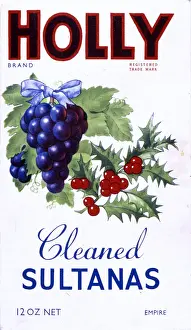 Sultana Prints: Advert, Holly Brand Cleaned Sultanas