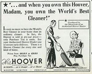 Household Collection: Advert for Hoover, World's Best Vacuum Cleaner