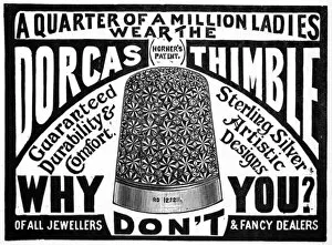 Accessory Gallery: Advertisement for Horners patent Dorcas thimble, 1899