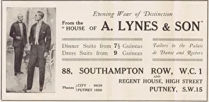 Images Dated 21st April 2016: Advert for the House of A. Lynes & Son, London
