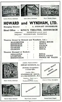 Advert, Howard and Wyndham Ltd, Theatres