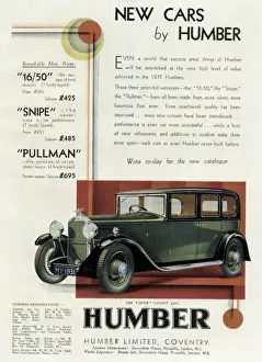 An advertisement for Humber cars
