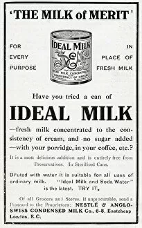 Images Dated 30th April 2017: Advert for Ideal Milk 1914