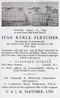 Images Dated 19th May 2017: Advertisement, Ifan Kyrle Fletcher rare book seller, London
