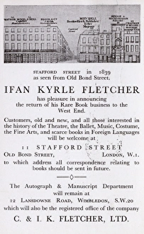 Images Dated 19th May 2017: Advertisement, Ifan Kyrle Fletcher rare book seller, London