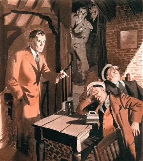 Slumped Prints: Advertisement Illustration, Men Sleeping