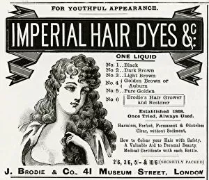 Advert for Imperial hair dyes 1896