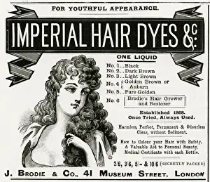Advert for Imperial hair dyes 1896