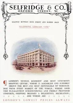 Opening Prints: Advertising insert for the newly opened Selfridges department store on Oxford Street