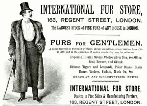 Advert for International Fur Store 1889
