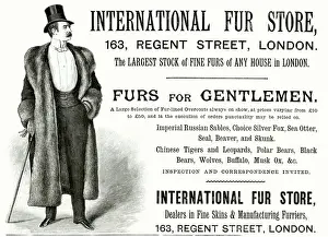 Gents Prints: Advert for International Fur Store 1889