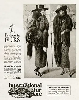 Stole Prints: Advert for International Fur Store 1919