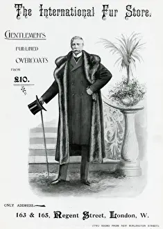 Gents Prints: Advert for International Fur Store mens coats 1898