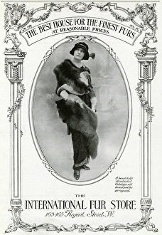 Advert for International Fur Store, stole & muff 1913
