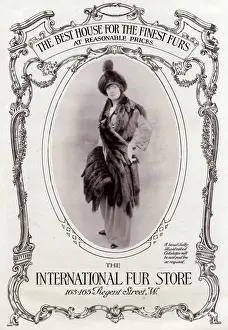 Stole Prints: Advert for International Fur Store, stole & muff 1913