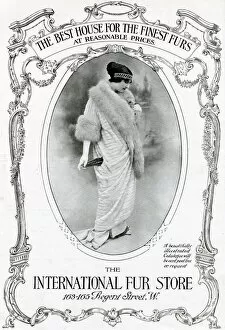 Kimono Gallery: Advert for International Fur Store, theatre coat 1913