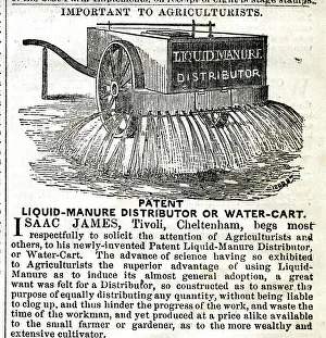 Chronicle Collection: Advert, Isaac James liquid manure distributor or water cart