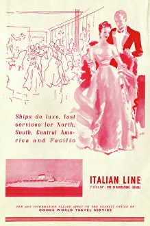 Cruises Prints: Advert, Italian Line cruises, Genoa, Italy