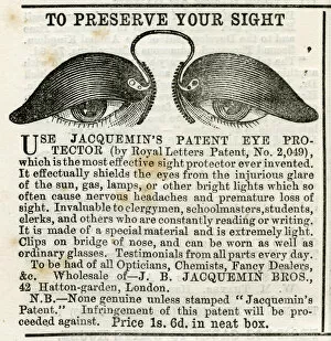 Aug16 Gallery: Advert for J. B Jacquemin Bros eye protectors