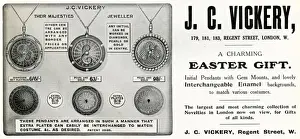 Disc Prints: Advert for J. C Vickery personalised jewellery 1912