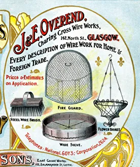Images Dated 6th March 2019: Advert, J & E Overend, Wire Works, Glasgow, Scotland