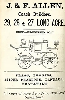 Images Dated 18th January 2019: Advert, J & F Allen, Coach Builders, London