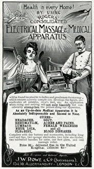 Claims Gallery: Advert for J. W Rowe & Co. electrical massage apparatus 1902