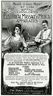 Devices Prints: Advert for J. W Rowe & Co. electrical massage apparatus 1902