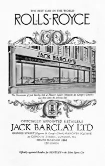 Barclay Prints: Advert for Jack Barclay & Rolls-Royce, 1935