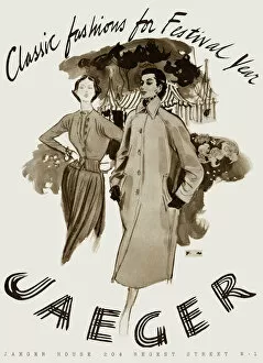 Fashions Gallery: Advertisement for Jaeger in Festival of Britain Year